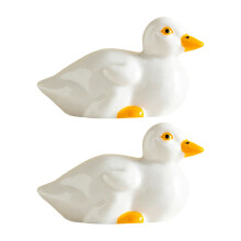 2 Ceramic Duck Designed Toilet Bolt Covers For-lying down