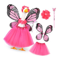 Robe d'oies en tissu faite à la main avec détail d'aile de-Rose