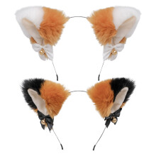 Anime cosplay dierenhoofdband, feesthoofdtooi met zachte en comfortabele pluche oren van imitatievossenbont, Halloween-hoofdband met verstelbaar