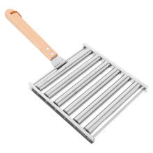 4Stk Sausage Roller Edelstahl Mit Holzgriff Für Outdoor Kochen Partys