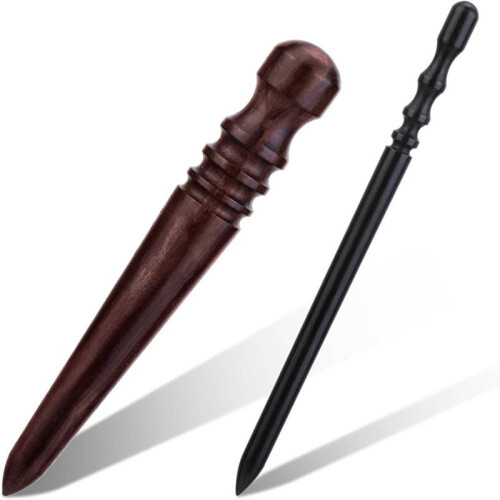 Leather  Burnish Kit 2 ST Ebony Wood Läder Burnisher Tool, Leather  Slicker Burnisher, Läder  Tool