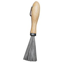 spülbürste edelstahl mit holzgriff für topf und geschirr in der küche