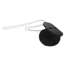 Schwarzer PU-Badgehalter Mit Kette Und Clip Für Mitarbeiter