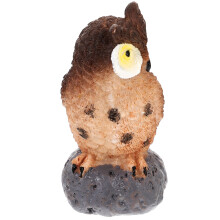 Coffee Resin Owl Ornament Lifelike Artificial Bird for Home Decor