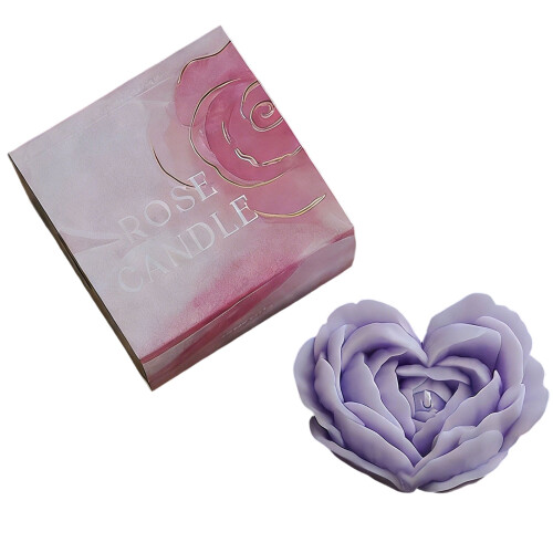 Bougie parfumée en forme de cœur Rose, brûlure durable,-5