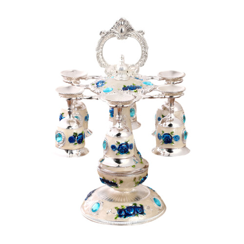 Récipient de boisson en alliage de zinc de-Argent Blanc Bleu Fl