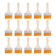 15 Pinceles para Pintar, Pinceles de Nailon Planos para Pared, Cerdas Suaves con Mango de Madera para Pintar, Bricolaje, 3 Pulgadas