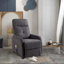 6 Point Massage Heating Electric Recliner Fabric Elder Armchair Sofa