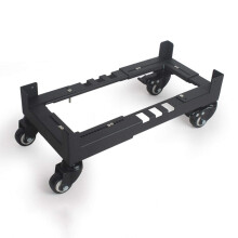 Adjustable Metal CPU Tower Stand with Locking Caster Wheels, SpaceSaving Desktop Computer Holder, Black Small