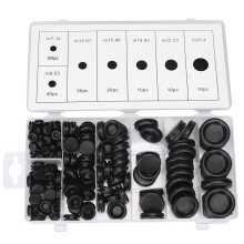 200PCS Rubber Grommet Set Assorted Sizes Open & Closed Cable Grommets Kit | Black Waterproof Heat Resistant Automotive Electrical DIY Hole Plug