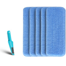 5Stk Mop Kopf Ersatz Tuch Für Sprühreinigung (Blau)
