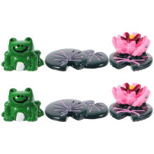 4Sets Bunte Miniatur Lotusfiguren Aus Harz Für Garten- Und Hausdeko