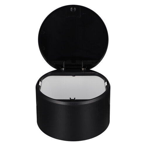 1Stk Schwarzer Mini Desktop Müllbehälter Aus Kunststoff Mit Deckel