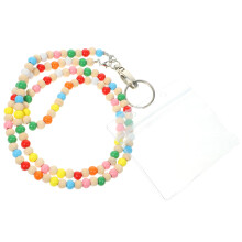 bekettete lanyards für id-badges, holzperlen-lanyard mit ausweishalter