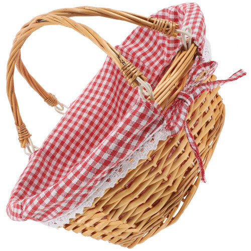 Rattan Einkaufskorb Picknickkorb Mit Tuch