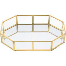 2Stk Goldene Schmuckablage Octagon Schmuckhalter Für Tisch