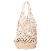 1Stk Weibliche Fashion Bag Aus Holz Weiß Groß Mit Breiten Trägern