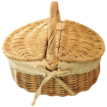 picknick obst korb aufbewahrung aus weide mit deckel