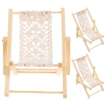 3er-set mini holz strandstühle für diy, puppenhaus & feengarten