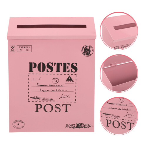 Pinker Wandpostkasten Aus Eisen Retro Design Stabil 2