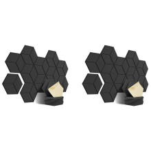 24 PACK Akustikschaumstoff, Selbstklebende Schallschutzplatten, Zur Schalldämmung und Akustischen Behandlung (Schwarz)