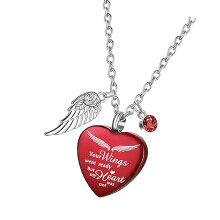 Pet Memorial Jewelry Urn Necklace Memorial Pendant For-Red