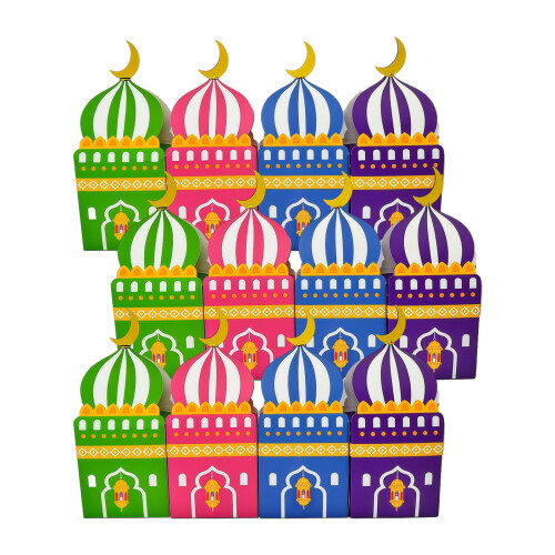12Pcs Mosque Patterned Paper Candy Boxes Middle Eastern Gift-1