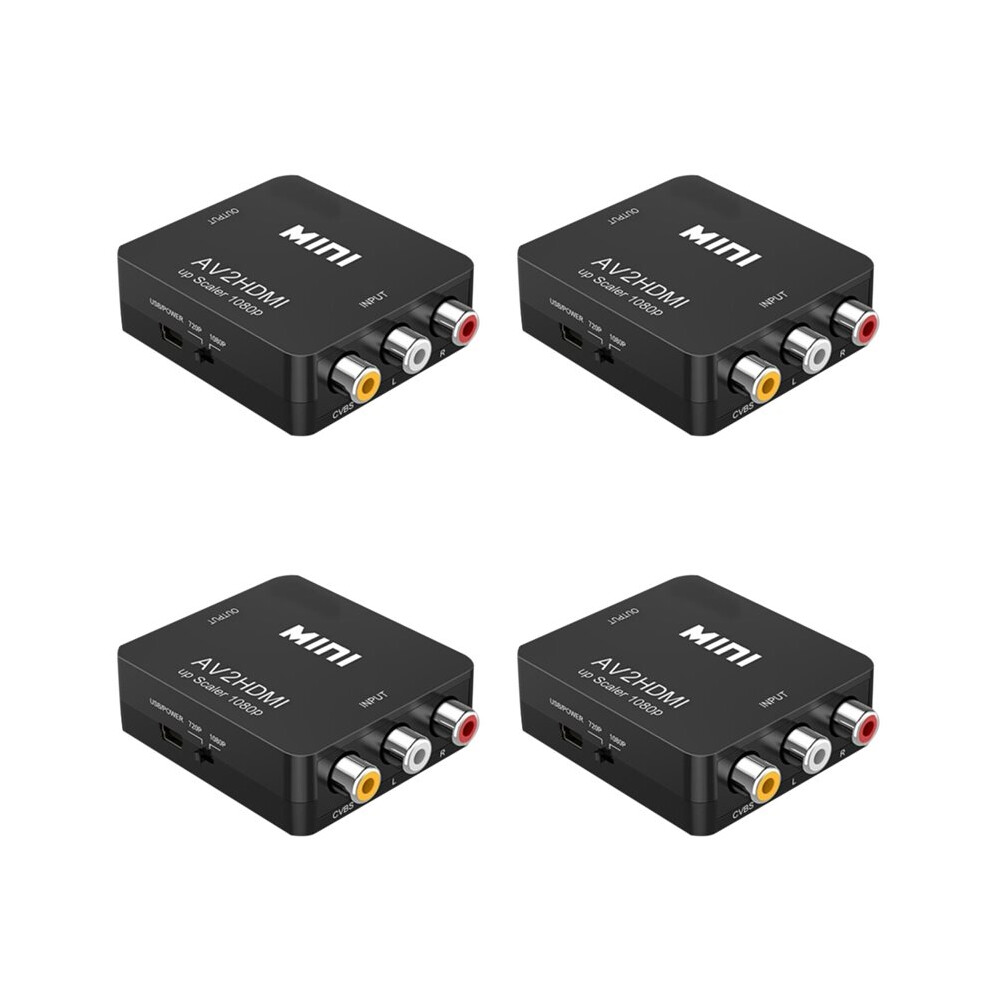 4X Rca To Av To Converter 1080P Rca Cvbs Video Audio Converter Adapter Pal/Ntsc Yellow/White/Red 6032587330090