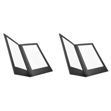 2X Livre de Menus Rechargeable avec Lumière LED, en Cuir PU, pour Restaurants, Bars, Boutiques, Cafés, Boîtes de Nuit, Deux Pages