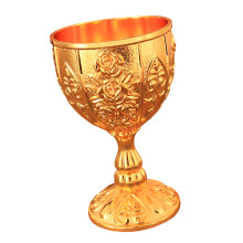 Gravierter Weinkelch mit bequemem Griff aus Metall, ideal-Gold