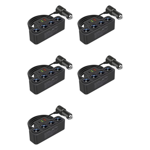 5X 4-Socket Cigarette Lighter Splitter 12V-24V Phone Power Adapter 120W QC3.0+PD3.1A Car Cigarette Lighter Socket Plug