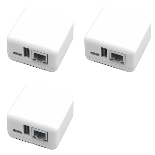 3PCS NP330 Network USB 2.0 Print Server USB2.0  Printer Server 100Mbps RJ45 Connection for Androids Phones EU Plug