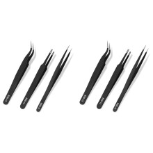Precision Tweezers Set,Upgraded Anti-Static Stainless Steel Tweezers, for Electronics Repair, Model Building 6PCS