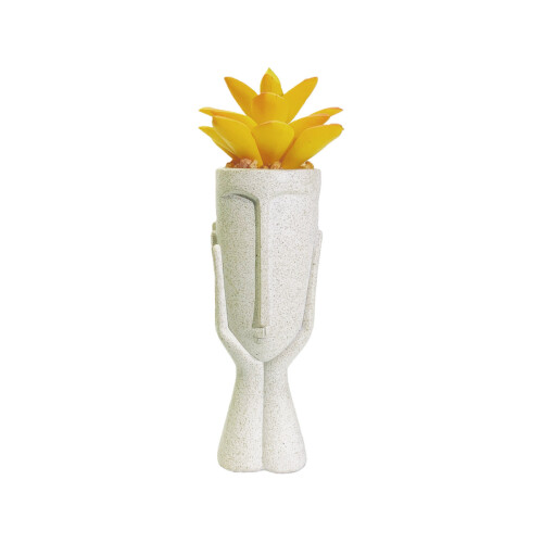Creative Hand Molded Resin Planter Container Vase-sand color