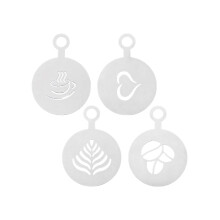 Set Of 4 Professional Latte Art Tool With Multiple Designs For