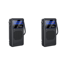 2X TG-88 Portable AM/FM/SW Radio Pocket Radio with LED Flashlight Small Radio for Outdoor Camping for Seniors Elderly