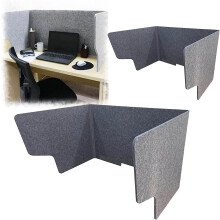 Foldable Desk Divider 2Pcs Grey 31in Privacy Panel for Office and School with Noise Reduction