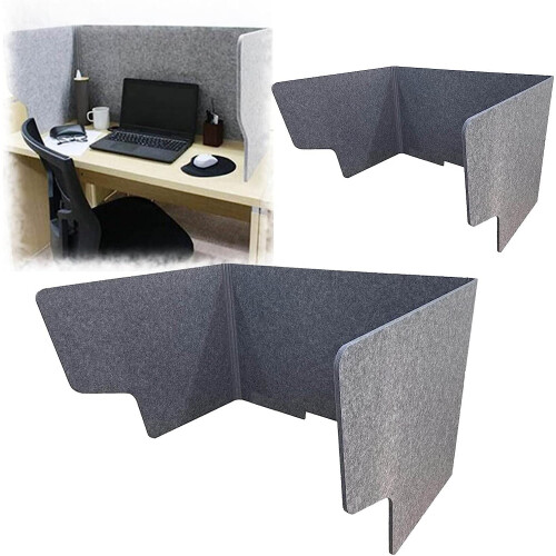 Foldable Desk Divider 2Pcs Grey 31in Privacy Panel for Office and School with Noise Reduction