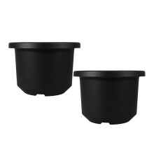 2St Indoor En Outdoor Stevige Zwarte Kunststof Plantenpot