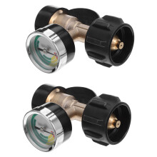 2 Unidades Adaptador Tanque Propano Pol Con Manómetro Qcc1