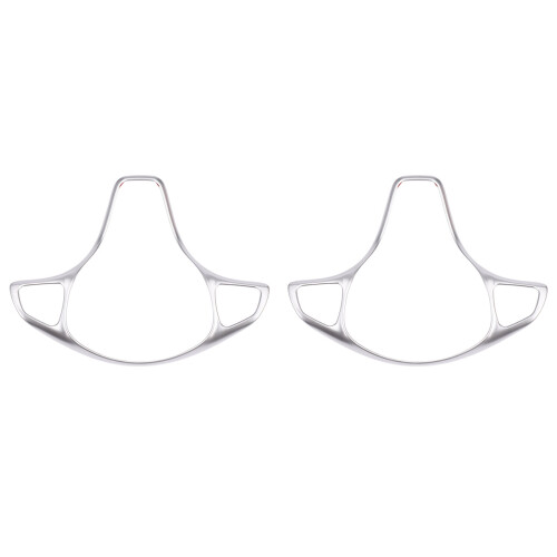 2X Car Steering Wheel Button Frame Trim Cover for   Vito 2017 Silver Chrome