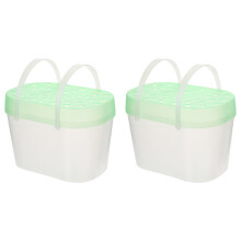 Pet Outdoor Cages 2 Pack Turtle Carriers Lid For Safe Travel