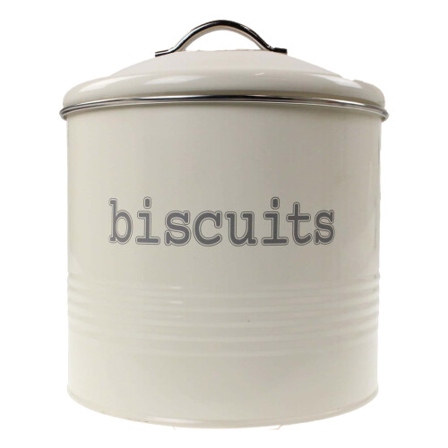 Apollo Round Cream Biscuit Storage Tin Canister