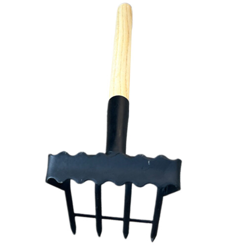 handrechen metall holzgriff blattrechen gartengerät 2