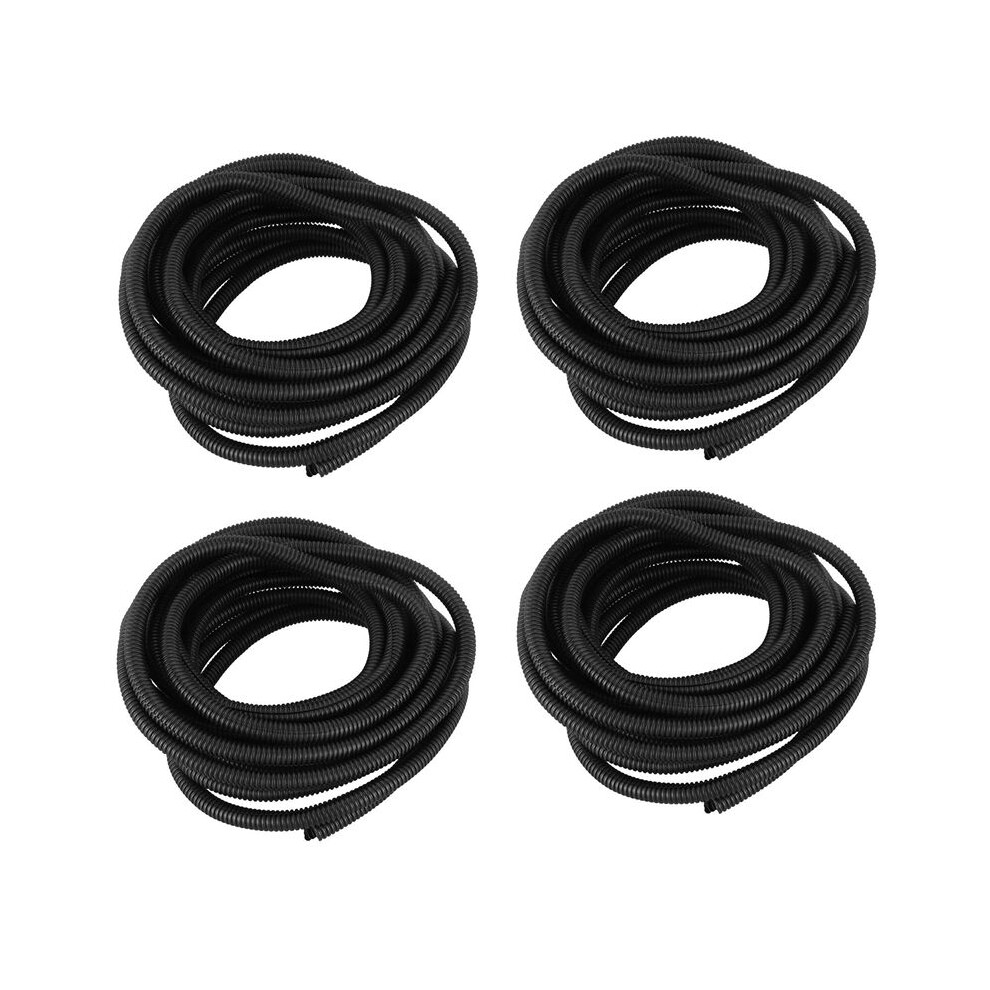 4X 25 Ft Split Wire Loom Conduit Polyethylene Tubing Black Color Sleeve Tube 6033799410624