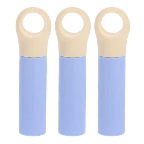 3Pcs Sky-Blue Plastic Broom Handle Grip with Hanging Hole for Home Use
