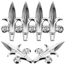 6Pcs Silver Metal Fence Finials for Garden Yard Outdoor Fence Decor