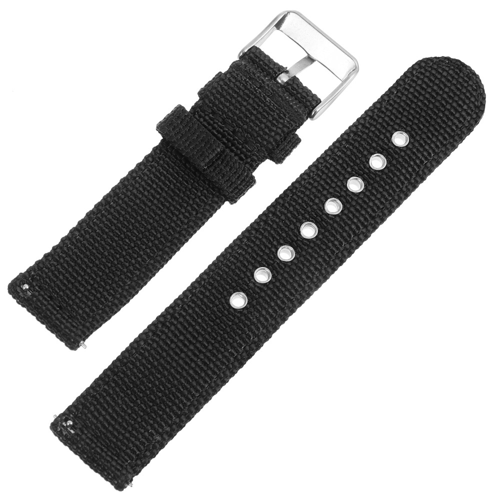 Nylon Watch Strap Quick Release Wristband For Smart Watches Black 3294055361743
