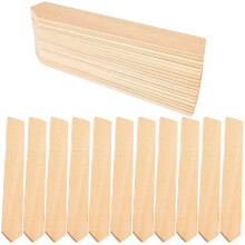 50Pcs Wooden Plant Labels Green Garden Markers Pointed Design Durable