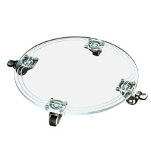1Pc Round Acrylic Moveable Flowerpot Holder Tray with Quiet Wheels